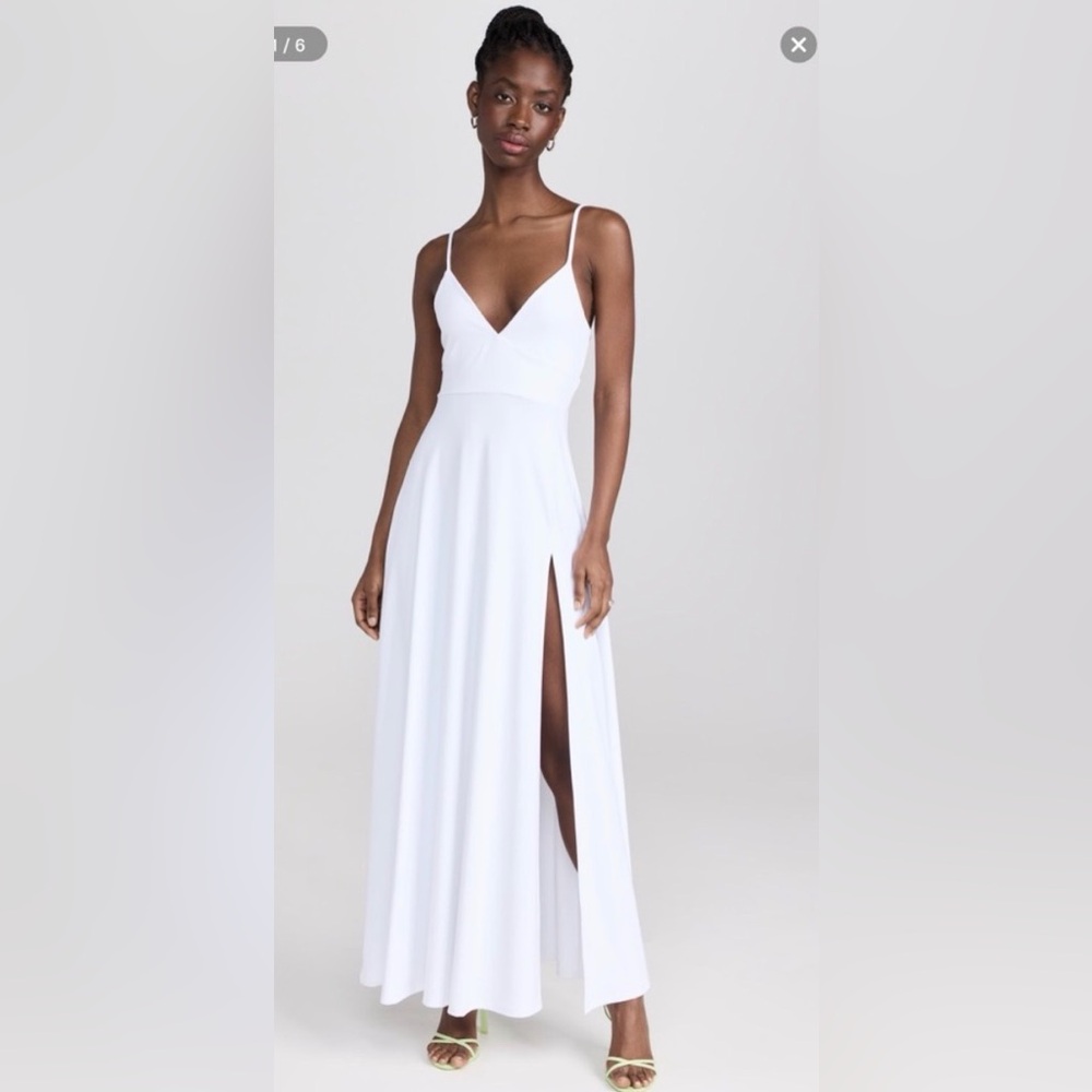 NEW Susana Monaco String Slit Maxi Dress with Slit in the Color Sugar XS